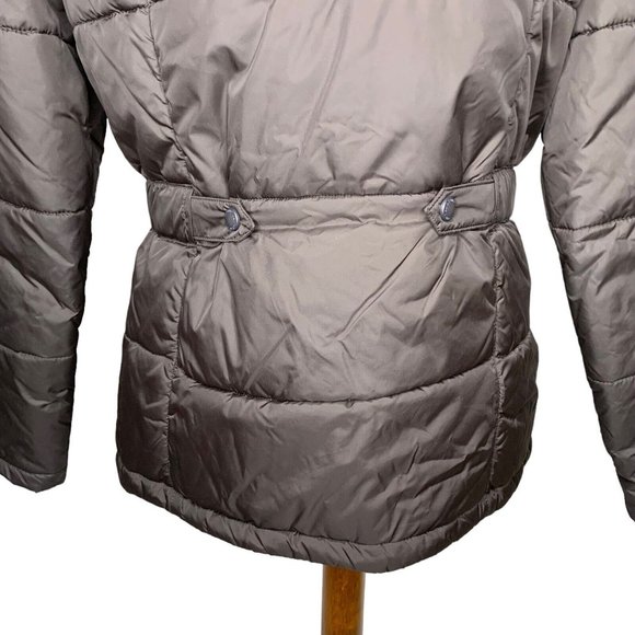 Lands End Quilted Jacket with Sherpa Collar Size Small 6 8 Brown Snap Zip Front - Picture 7 of 10